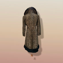 Load image into Gallery viewer, 60’s Vintage Lord and Taylor Coat   Leopard Ocelot Print with Genuine Fur Trim
