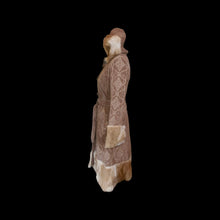 Load image into Gallery viewer, Suede Hooded Embroidered Ombré Fur Trim Penny Lane Coat