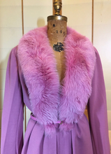Load image into Gallery viewer, Vintage Coat-- Pink Fox Fur Wool Jacket Coat Saks Fifth Ave Neiman Marcus Spring Light Free Size S/M/L