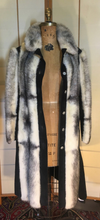Load image into Gallery viewer, Cross Mink Black Suede Leather Trench Russian Princess Fit and Flare Made in Germany 60's 70s S/M