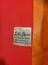Load image into Gallery viewer, Orange Lilli Ann Coat Norwegian Silver Fox Fur Collar Wool Knit Trench Coat Double Breasted Vintage 60's S/M
