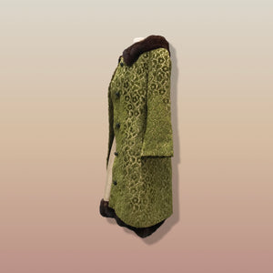 60’s Vintage LIlli Ann Coat Dress Set Green Tapestry and Raw Silk Brocade