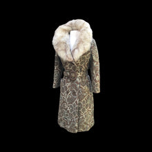 Load image into Gallery viewer, 60’s Tapestry Coat with Fox Fur Trim Carpet Brocade Wool