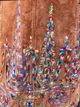 Load image into Gallery viewer, Suede Embroidered Penny Coat with Sherpa