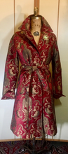 Load image into Gallery viewer, Red Gold Velvet Tapestry Carpet Coat Princess Light Small Medium Spring Fall Holiday