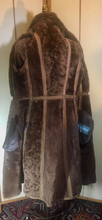 Load image into Gallery viewer, Suede Sheepskin Shearling Penny Lane Coat Princess Fit and Flare Almost Famous Small Boho Hippy Bohemian Made in England