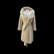 Load image into Gallery viewer, Pearl Mink Princess Pleated Coat Belted Fit and Flare Pinup