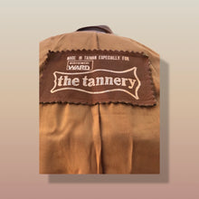 Load image into Gallery viewer, 70’s Vintage Leather Trench Spy Coat Montgomery Ward Tannery