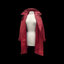 Load image into Gallery viewer, Lipstick Red Leather Trench Spy Coat