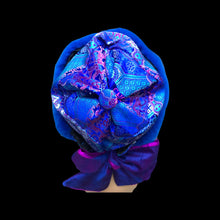 Load image into Gallery viewer, Cobalt Blue Silk and Mink Brocade Hat
