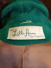 Load image into Gallery viewer, Vintage Women's Coat- 60s Lilli Ann Emerald Green Mink Wool Swing Coat One Size Fits All Mad Men