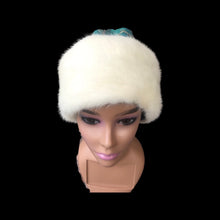 Load image into Gallery viewer, Himalayan Hat with Blonde Mink and Raw Silk Embroidered Peacock Crystal