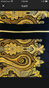 60’s Silky Set Shift Dress Marching Scarf Navy Gold