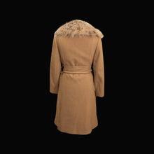 Load image into Gallery viewer, 70’s Vintage Calvin Klein Camel Wool Cashmere Blend Coyote Fox Ombré Minimal Career Night Out Versatile Wrap Coat Princess