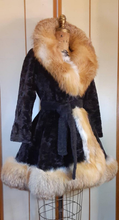 Load image into Gallery viewer, Women's Vintage Coat- 60s Red Fox Fur Fit and Flare Princess Pinup Full Skirted Price: