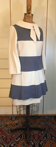 60s Vintage Coat Dress Lilli Ann Mod Striped A Line Jackie Kennedy