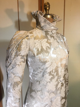 Load image into Gallery viewer, Vintage Ingrid Bergman Film Noir 1940's Heavy Silk Brocade Satin Fit Flare Opera Wedding Dress Dressing Kimono Asian Victorian Inspired