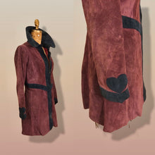 Load image into Gallery viewer, Suede Purple Eggplant 60’s 70’s Vintage “Summer of Love” Coat Boho