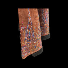 Load image into Gallery viewer, Suede Embroidered Penny Coat with Sherpa