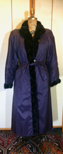 Load image into Gallery viewer, Brand New Reversible Long Mahogany Mink Satin Trench Coat Rain Snow Spy Size Versatile, S/M