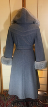 Load image into Gallery viewer, Gray 70s Hooded Princess Fit and Flare Coat S/M