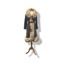 Load image into Gallery viewer, 70’s Leather Spotted Fox Fur Wrap Boho Princess Coat