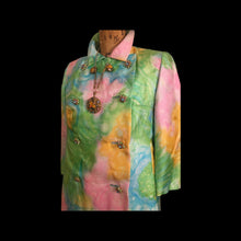 Load image into Gallery viewer, 60’s Shift Dress and Coat Set by I. Magnin Pastel Floral Pink Blue Crystal Buttons