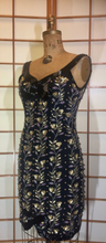 Load image into Gallery viewer, Gold Beaded Dress--Art Deco Vintage Exquisite Hand Beaded Gold and Black Pearl Floral Dress XS/S