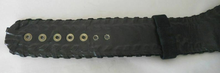 Load image into Gallery viewer, Vintage 80s Lion Belt with Real Swarovski Crystals Made in Austria Henry Bijoux Paris Hand Made Suede Black Small Jeweled Thick Cinch Glam