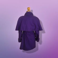 Load image into Gallery viewer, Purple Wool Cape Coat