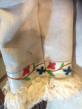 Load image into Gallery viewer, 70s Suede Shearling Embroidered Coat Full Length White Genuine Afghan ICONIC 70's Penny Lane Rocker Almost Famous M/L