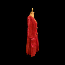 Load image into Gallery viewer, Italian Leather 70’s Red Suede and Snakeskin Coat