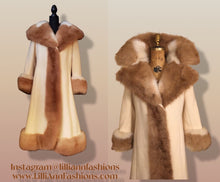 Load image into Gallery viewer, 60’s Camel Coat Printed Vicuna Fur Wool Cashmere Rare Collectible