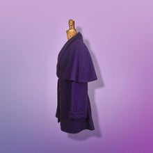 Load image into Gallery viewer, Purple Wool Cape Coat