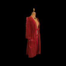 Load image into Gallery viewer, Italian Leather 70’s Red Suede and Snakeskin Coat