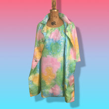 Load image into Gallery viewer, 60’s Shift Dress and Coat Set by I. Magnin Pastel Floral Pink Blue Crystal Buttons