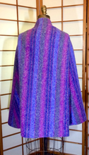 Load image into Gallery viewer, 60&#39;s Plaid Purple Poncho Cape--Mod Pendleton Royal Blue Lavender Pendleton Cape Coat 60&#39;s Open Sizing Free Size S/M/L