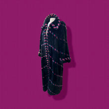 Load image into Gallery viewer, Fur Sheared Beaver Full Length Black Pink Intarsia Carved Zuki Style Coat