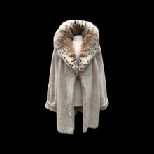 Load image into Gallery viewer, Massive Lynx and Beige Sheared Beaver Cozy Throw Oversized Coat