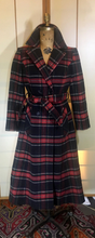 Load image into Gallery viewer, Plaid Pendleton Wool Red Double Breasted Fit Flare Princess Wool Coat S/M