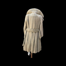 Load image into Gallery viewer, Pearl Mink Princess Pleated Coat Belted Fit and Flare Pinup
