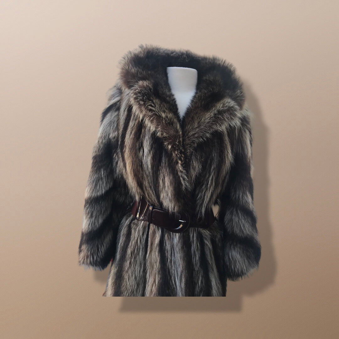 Mint Fur Raccoon Coat Sex in the City Carrie Bradshaw Spiral Flared Sl –  LilliAnnFashions