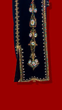 Load image into Gallery viewer, 60s 70s MUSEUM Collectible Vintage Royal Velvet Cleopatra Overcoat and Tunic Set Duster Hand Embroidered Pearls Exotic Persian Fashion History Ottoman Empire