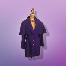 Load image into Gallery viewer, Purple Wool Cape Coat
