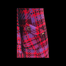 Load image into Gallery viewer, 60’s Coat Pink Purple Red Plaid Thick Woven Wool Attached Scarf