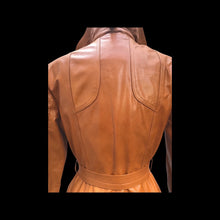 Load image into Gallery viewer, Vintage Leather Cape Coat Butterscotch Trench Spy