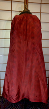 Load image into Gallery viewer, Full Length Long Flare Cape Sleeve Embroidered Kimono Coat Green Austrian Wool, Made in Austria Red Silk Lining S/M/L