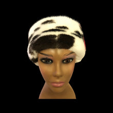 Load image into Gallery viewer, New Jaguar Mink Head Wrap/Collar White Black