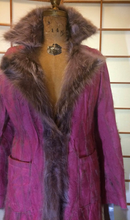 Load image into Gallery viewer, Reversible Pink Suede Fur Coat -Magenta Genuine Made In Paris, DEADSTOCK M/L Penny Lane Made in Paris Afghan Almost Famous
