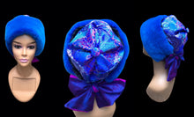 Load image into Gallery viewer, Cobalt Blue Silk and Mink Brocade Hat